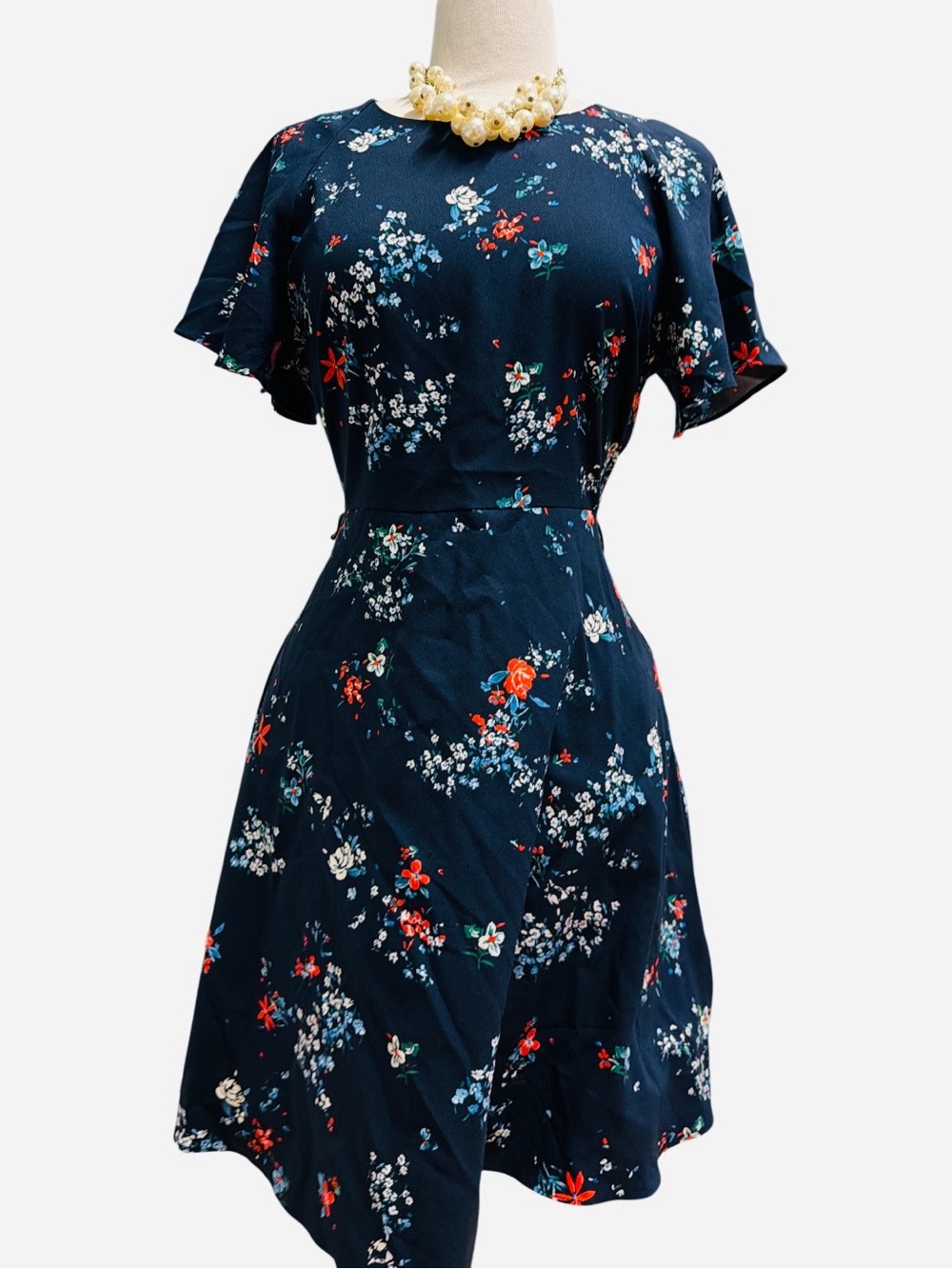 Banana Republic Navy Floral Fit-and-Flare Girls' Dress